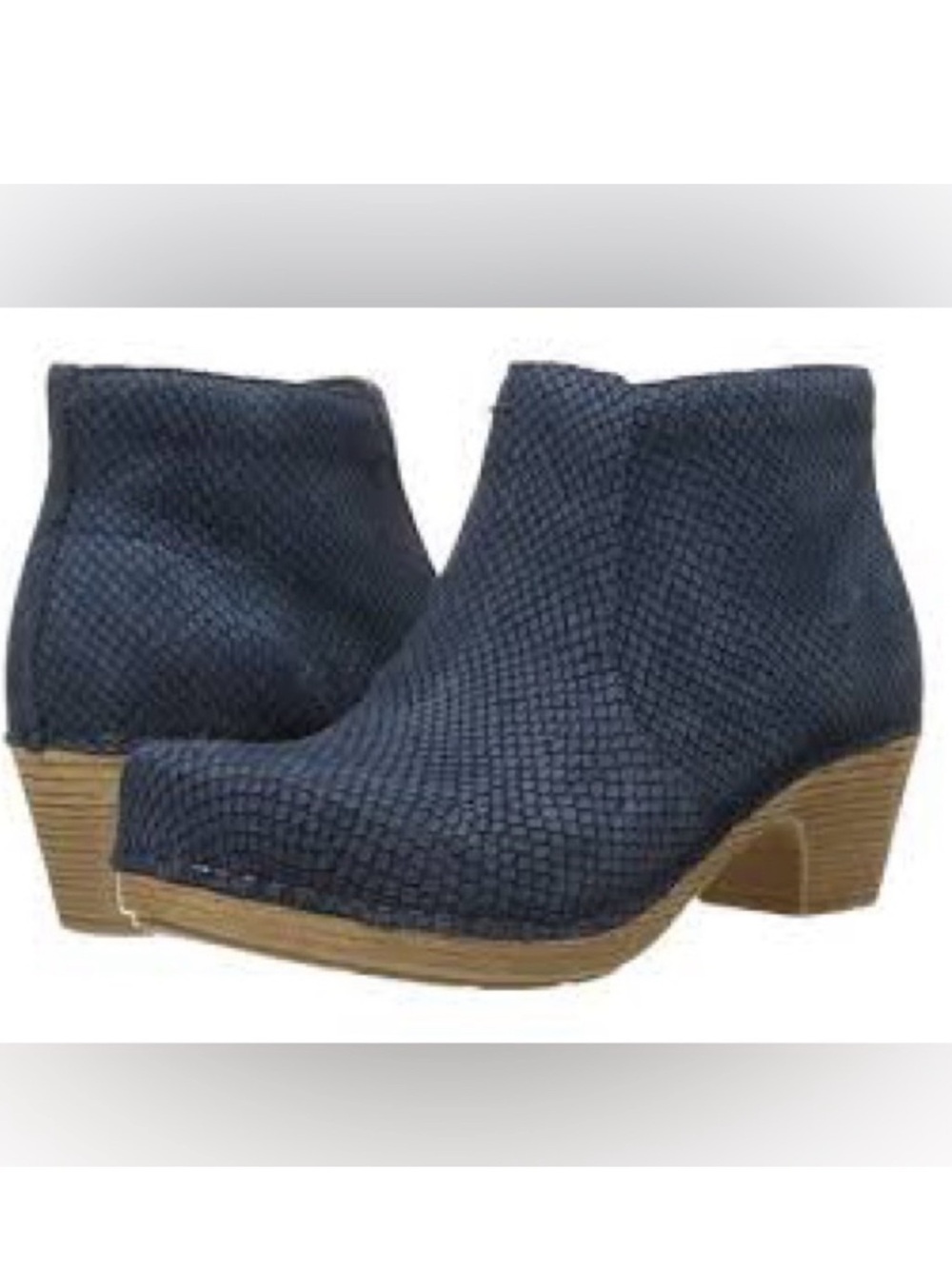 Dansko Maria Blue Textured Ankle Boots 38